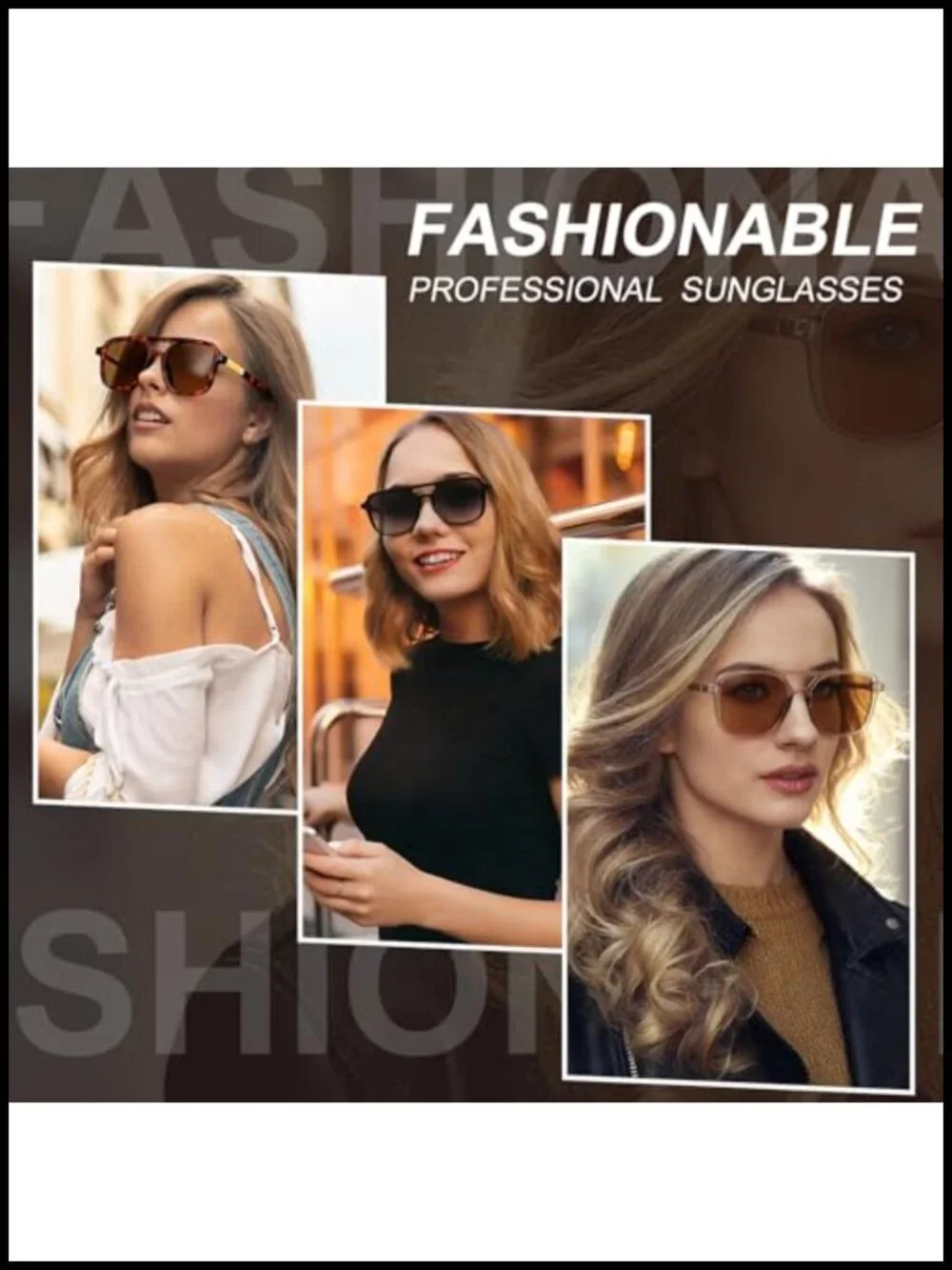4 Pcs Retro Aviator Sunglasses Polarized UV400 Protection Rectangle